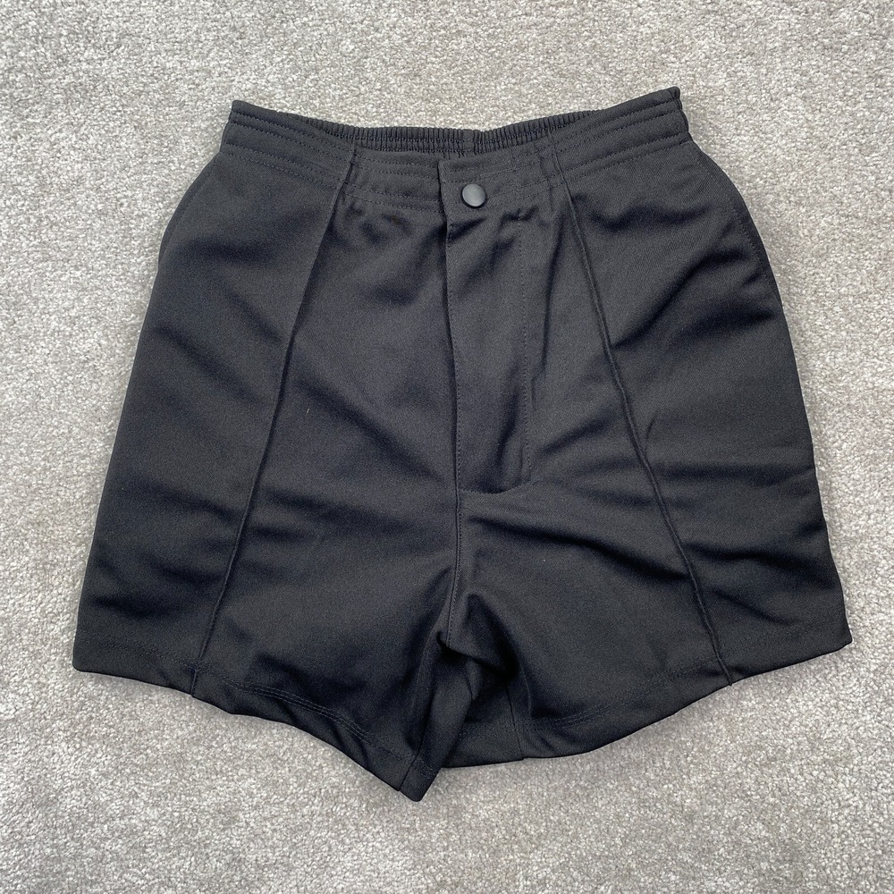 Olympus Straight High Rise Pockets Logo Drawstring Shorts Women's Size‎ XS Black